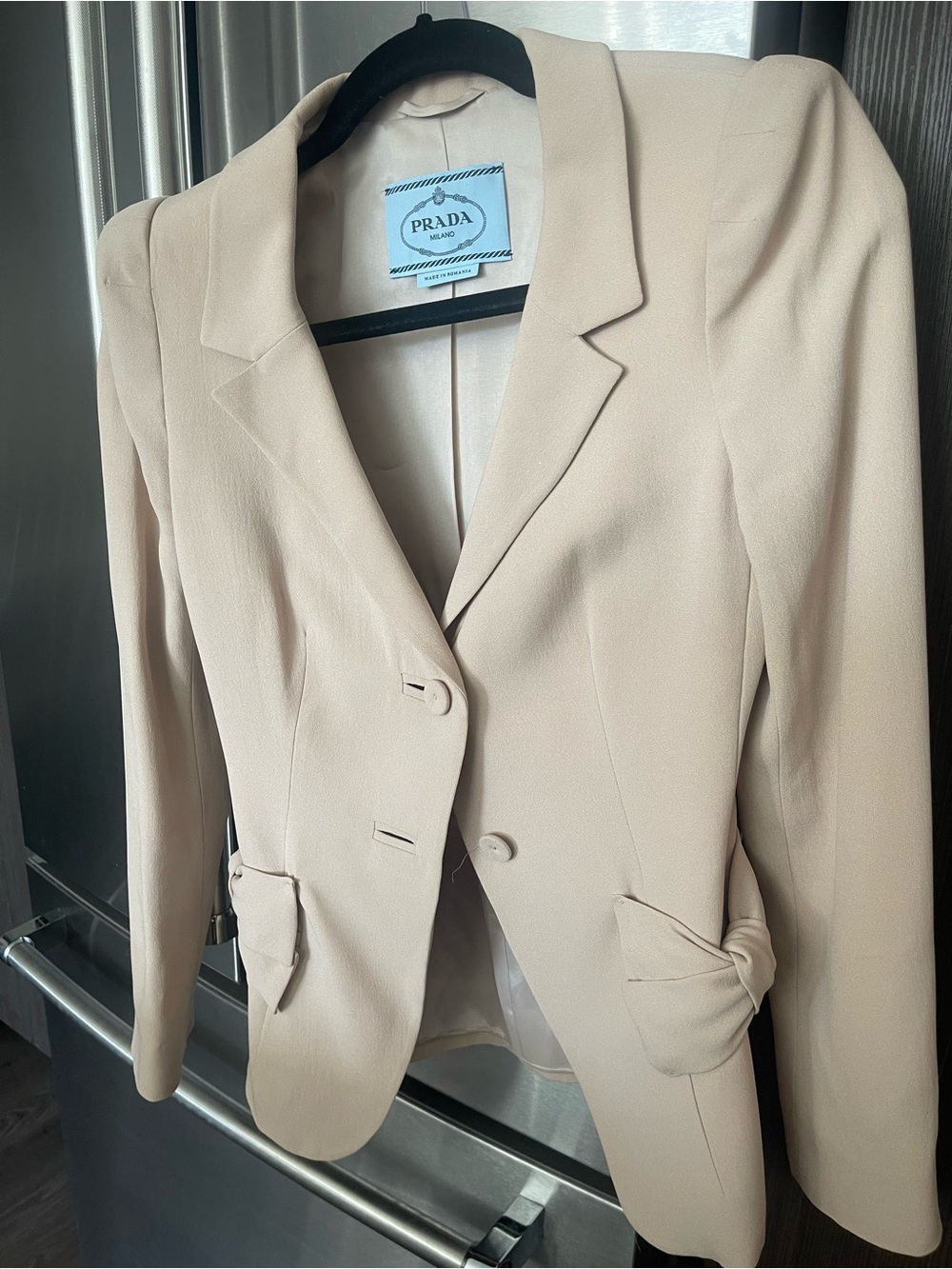 Prada Beige Tailored Single-Breasted Blazer